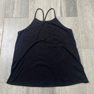 Old Navy High‑Neck Flowy Strappy Tank Top – Black, Size Medium